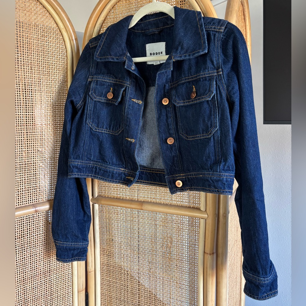 Boden cropped denim jacket